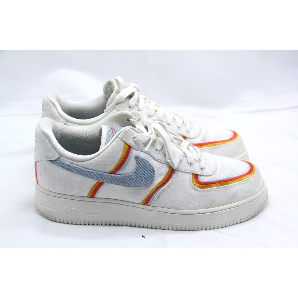 Nike Air Force 1 LV8 Low Sail Shoes Womens Sz 12 White Denim Swoosh DJ4655-133